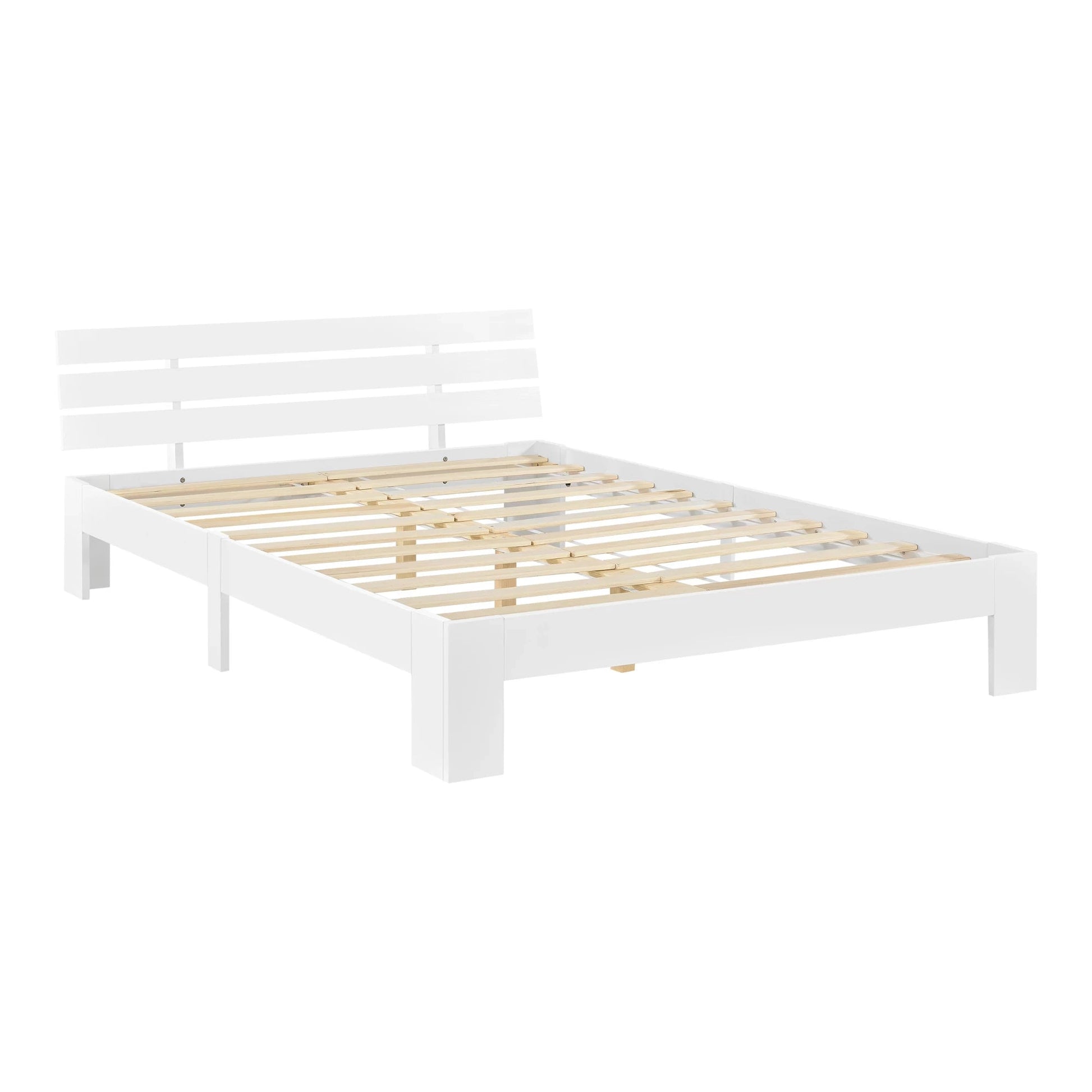 In And OutdoorMatch Houten Bed Romaine - Grenen - Met Bedbodem - 140x200 cm - Wit - Snelle Montage bed twee personen