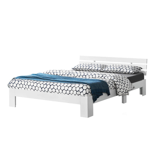 In And OutdoorMatch Houten Bed Romaine - Grenen - Met Bedbodem - 140x200 cm - Wit - Snelle Montage bed twee personen