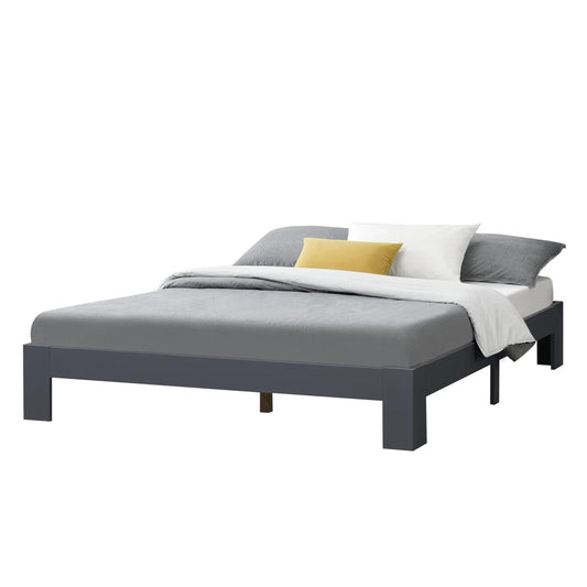 In And OutdoorMatch Houten Bed Rosendo - Grenen - Met Bedbodem - 140x200 cm - Donkergrijs - Snelle Montage bed twee personen