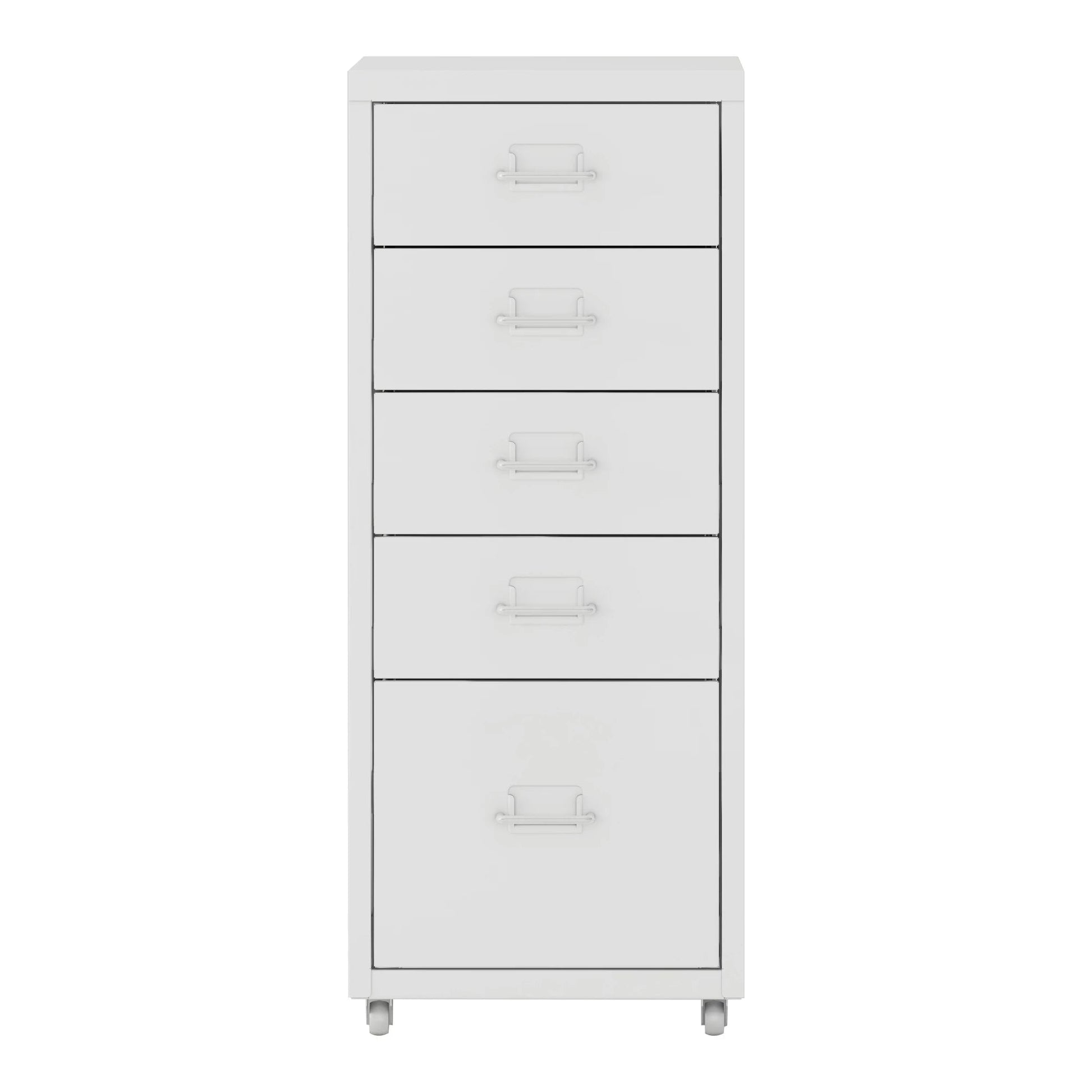 In And OutdoorMatch Kantoorkast Kasey - Ladekast - Op Wielen - 69x28x41 cm - Wit - Staal - Stijlvol Design Kast