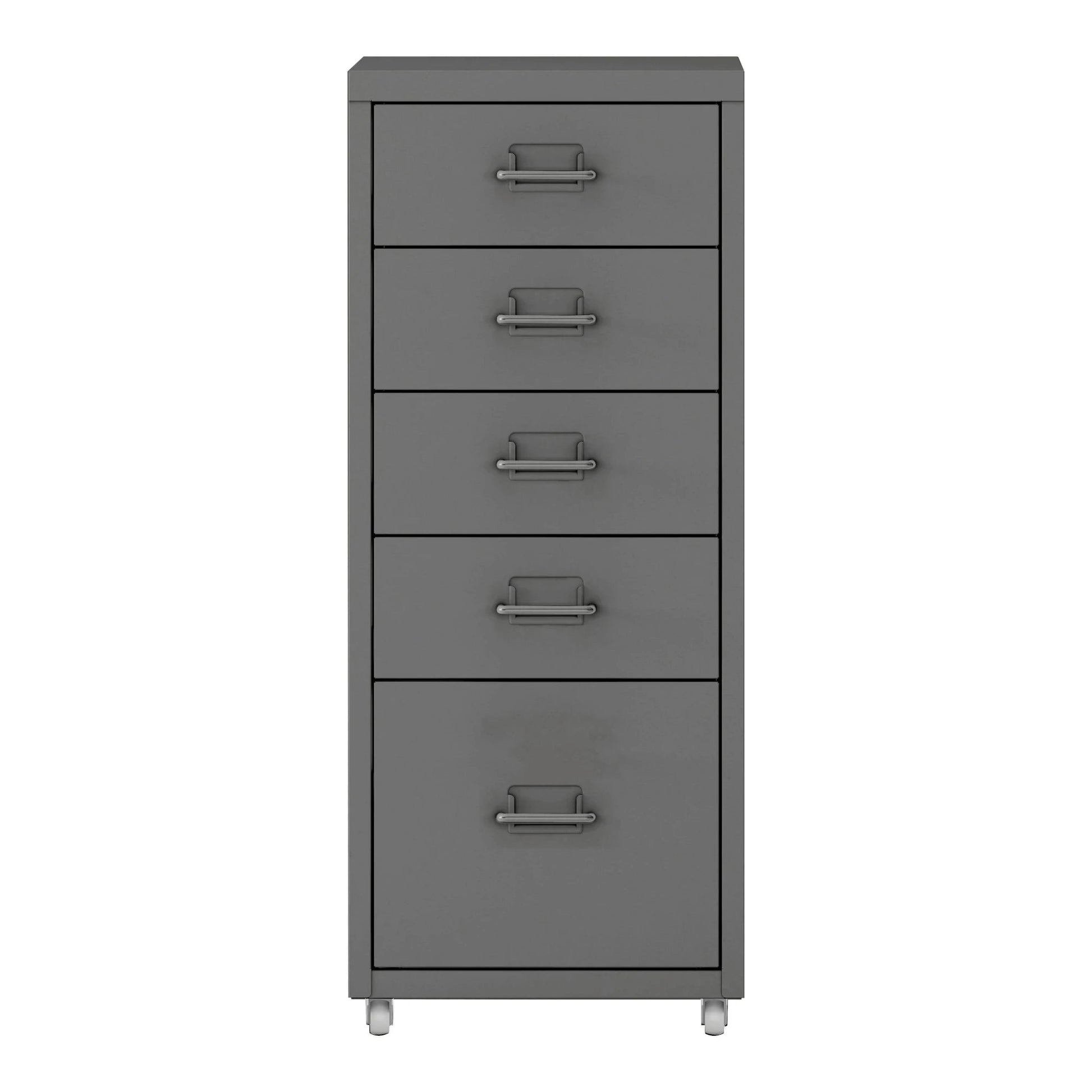 In And OutdoorMatch Kantoorkast Leonora - Ladekast - Op Wielen - 69x28x41 cm - Grijs - Staal - Stijlvol Design Kast