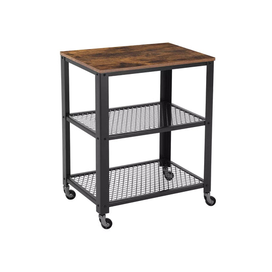 In And OutdoorMatch Keukenkast industrieel Kevin - Op wielen - Organizer - Met planken - 60x77x40cm Keuken Trolley