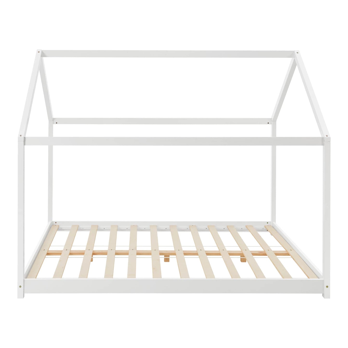 In And OutdoorMatch Kinderbed Vercoulen - Huisbed - Met Lattenbodem - 160x200cm - Wit - Snelle Montage bed twee personen