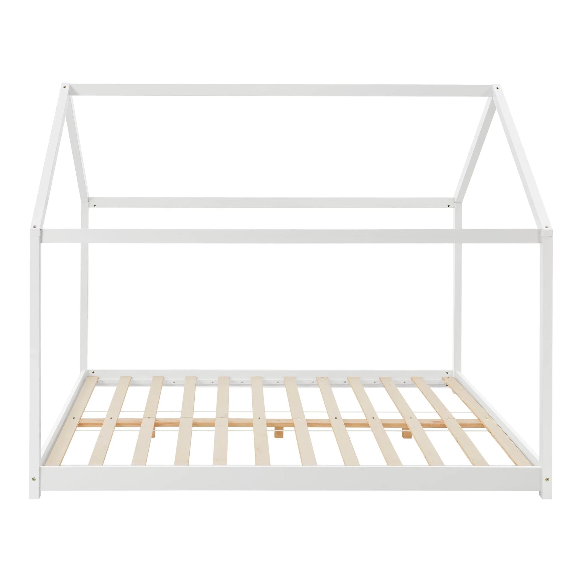 In And OutdoorMatch Kinderbed Vercoulen - Huisbed - Met Lattenbodem - 160x200cm - Wit - Snelle Montage bed twee personen
