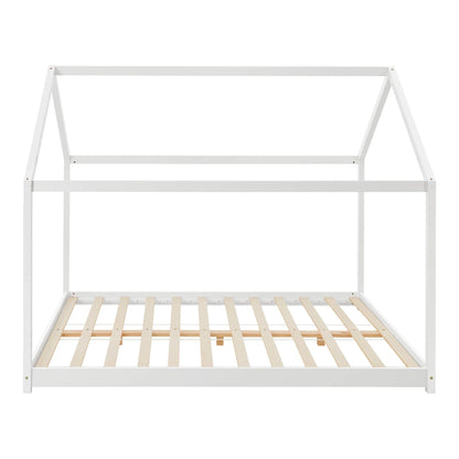 In And OutdoorMatch Kinderbed Vercoulen - Huisbed - Met Lattenbodem - 160x200cm - Wit - Snelle Montage bed twee personen