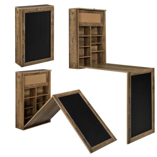 In And OutdoorMatch Klaptafel Eloy - Eettafel - Voor Wandmontage - Met Krijtbord - Houtkleurig - MDF - Modern Design Eettafel/ Eetkamertafel