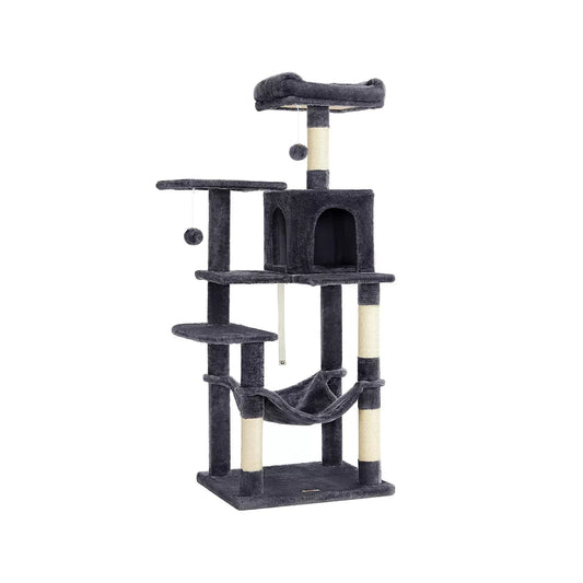 In And OutdoorMatch Krabpaal Emily - Krabpaal met Hangmat - 143 cm - Zwart Krabpaal