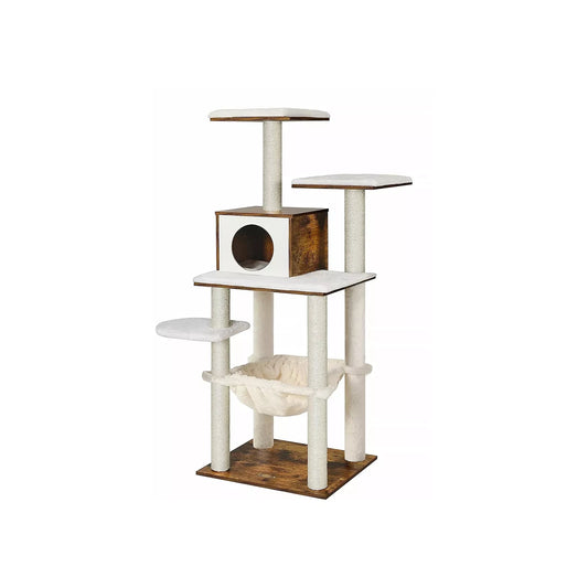 In And OutdoorMatch Krabpaal Shaylee - Krabpaal - Kattenmeubel - Modern - Vintage Bruin - Beige Krabpaal
