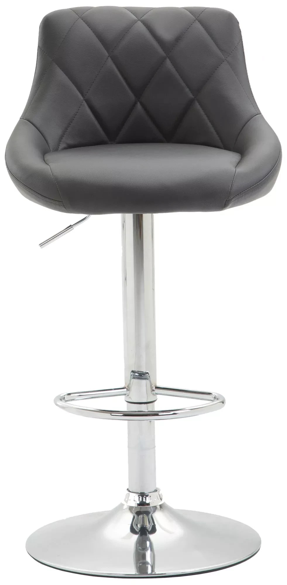 In And OutdoorMatch Luxe Barkruk Baby - Bordeaux - Imitatie Leder - Chroom - Ergonomische Barstoelen - Set van 1 - Met Rugleuning - Voetensteun - Voor Keuken en Bar - Gestoffeerde Zitting Barkrukken / hocker