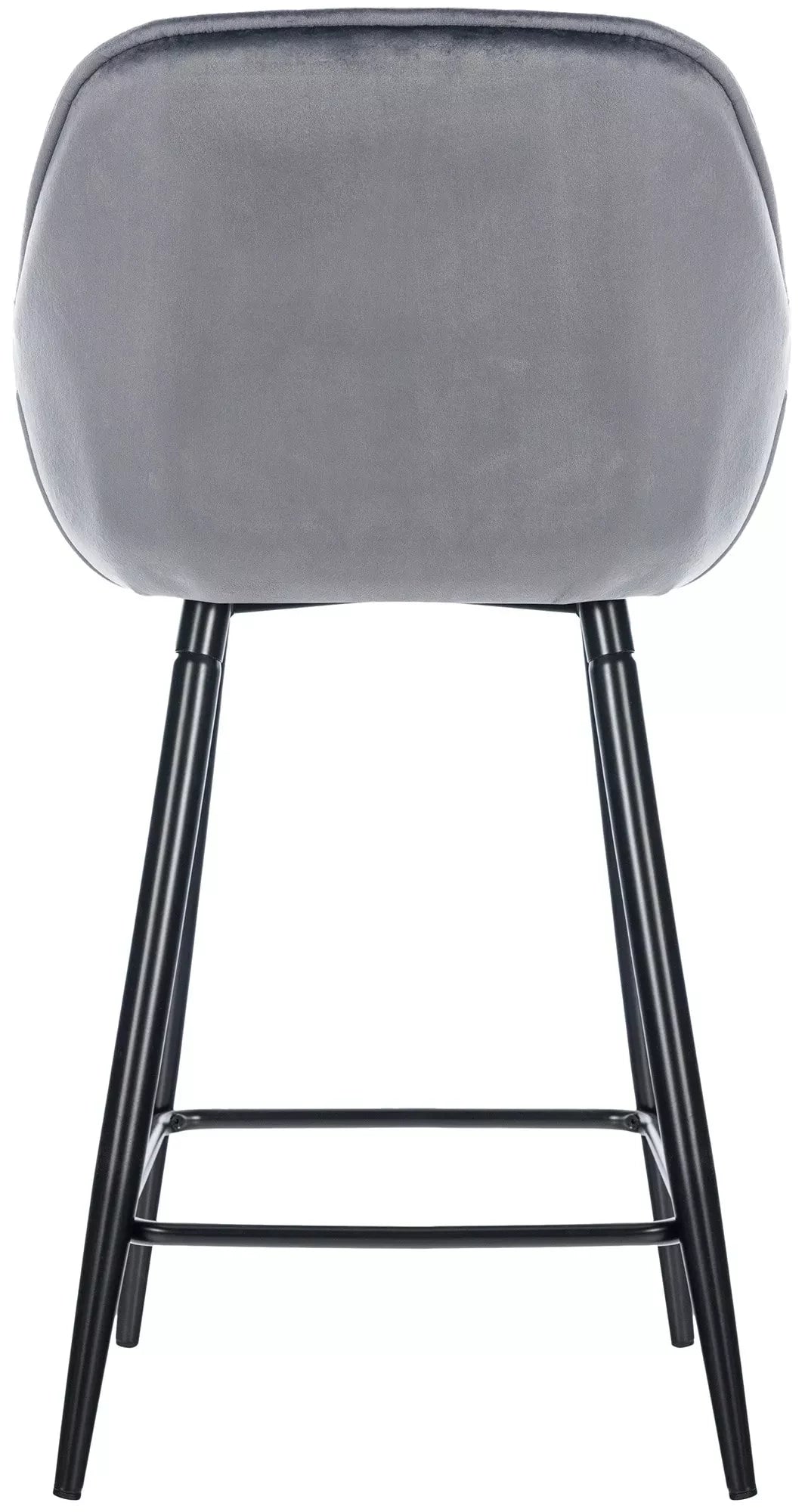 In And OutdoorMatch Luxe Barkruk Lydia - Grijs - 4-Poots Onderstel - Luxe Design - Rugleuning - Voetensteun - Voor Keuken en Bar - Gestoffeerde Zitting - Fluweel Barkrukken / hocker