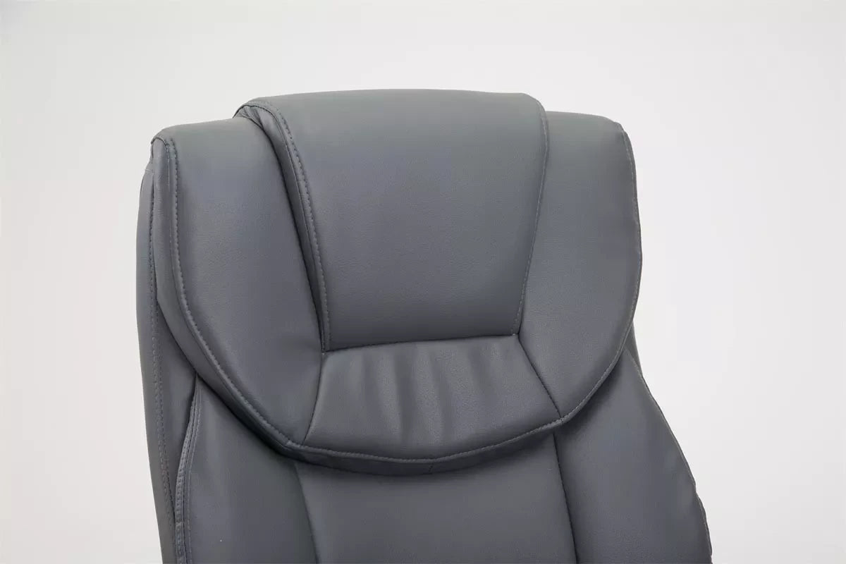 In And OutdoorMatch Luxe Bureaustoel Santuzza Grayce - kunstleer - Grijs/Zwart - Op wielen - Ergonomische bureaustoel - Voor volwassenen - In hoogte verstelbaar Bureaustoel