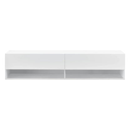 In And OutdoorMatch Luxe Zwevende Kast Helen - 140x31x30 cm - Max 25 kg - Wit - Spaanplaat - Deluxe Design TV cabinet
