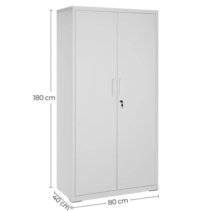 In And OutdoorMatch Luxe archiefkast met Tanya - Kantoorkast - Archiefkast - Archiefkast metaal - Bureau - Wit - 80x40x180cm File cabinet
