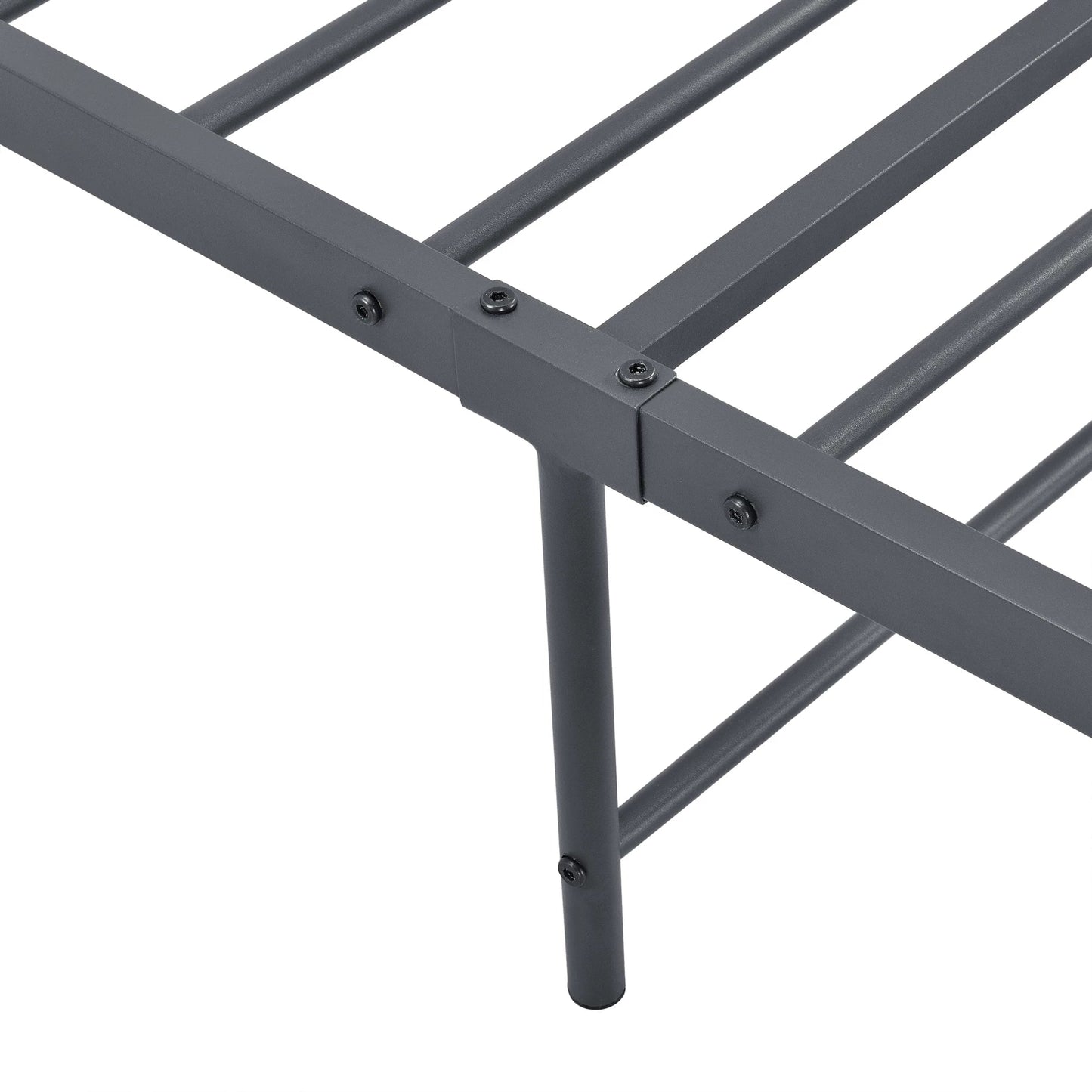 In And OutdoorMatch Metalen Bed Verlie - Staal - Met Bedbodem - 90x200 cm - Donkergrijs - Snelle Montage Eén persoon slapen