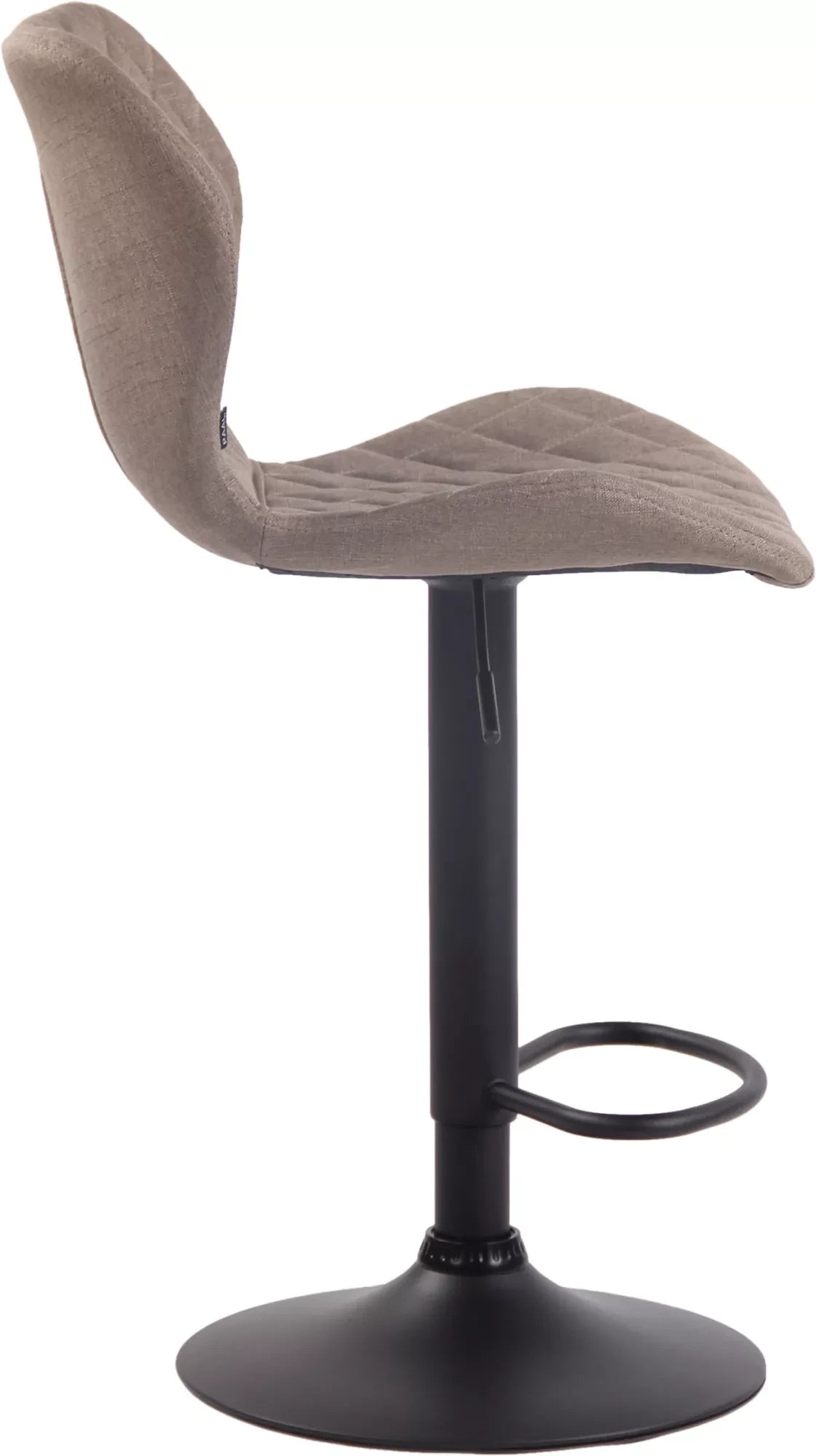 In And OutdoorMatch Moderne Barkruk Karina - Bruin - Zwart - Luxe Design - Rugleuning - Voetensteun - Voor Keuken en Bar - Gestoffeerde Zitting Barkrukken / hocker