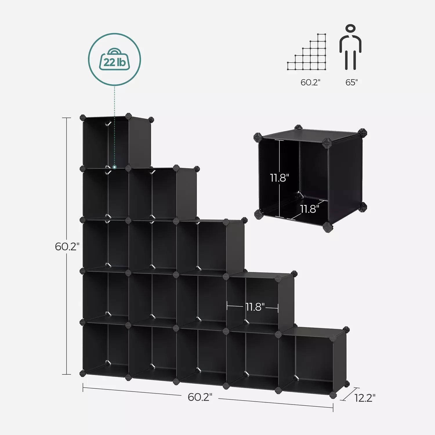 In And OutdoorMatch Opbergkast Micah - Voor Kinderen en volwassenen - Boekenplank - Boekenkast - Slaapkamer, woonkamer - 16 plaatsen shoe rack