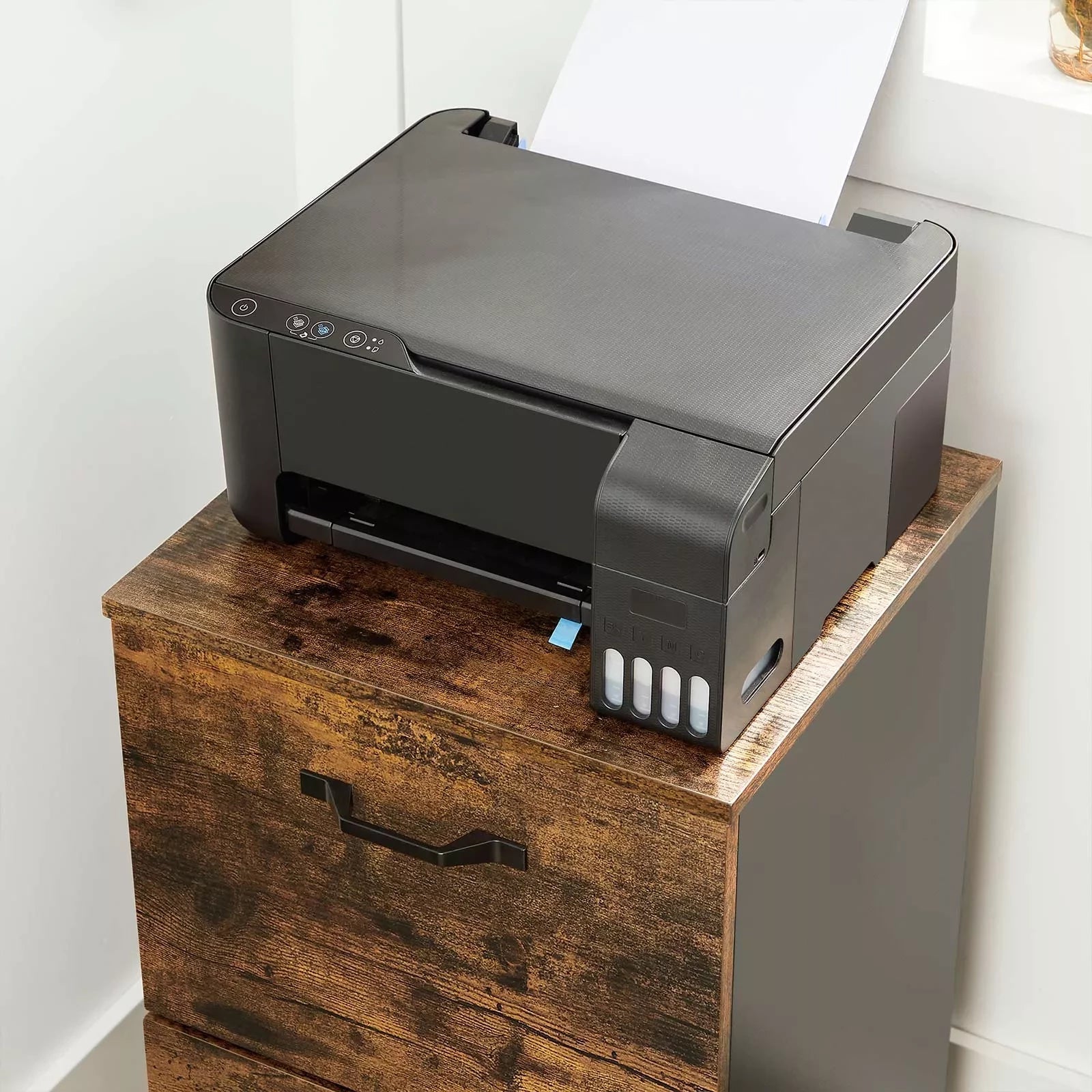 In And OutdoorMatch Rolcontainer Lulu - Archiefkast - Met 2 Laden - Kantoorkast - Industriële Stijl - Vintage Bruin/Zwart Kast