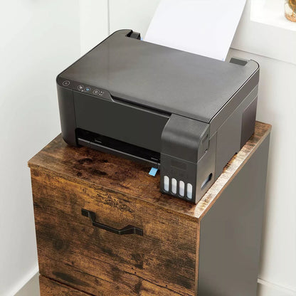 In And OutdoorMatch Rolcontainer Lulu - Archiefkast - Met 2 Laden - Kantoorkast - Industriële Stijl - Vintage Bruin/Zwart Kast