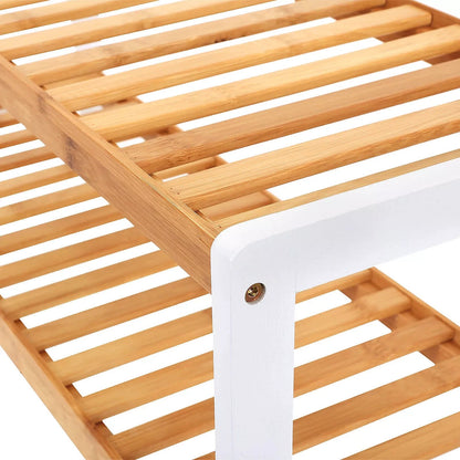 In And OutdoorMatch Schoenenbank Dena - Hout wit - Opbergruimte - Halbank - 70x55x26cm shoe rack