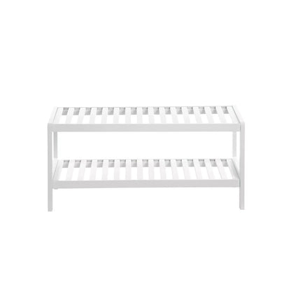 In And OutdoorMatch Schoenenbank Werner - Hout wit 2 laags - Opbergruimte - Halbank - 70x26x33cm shoe rack