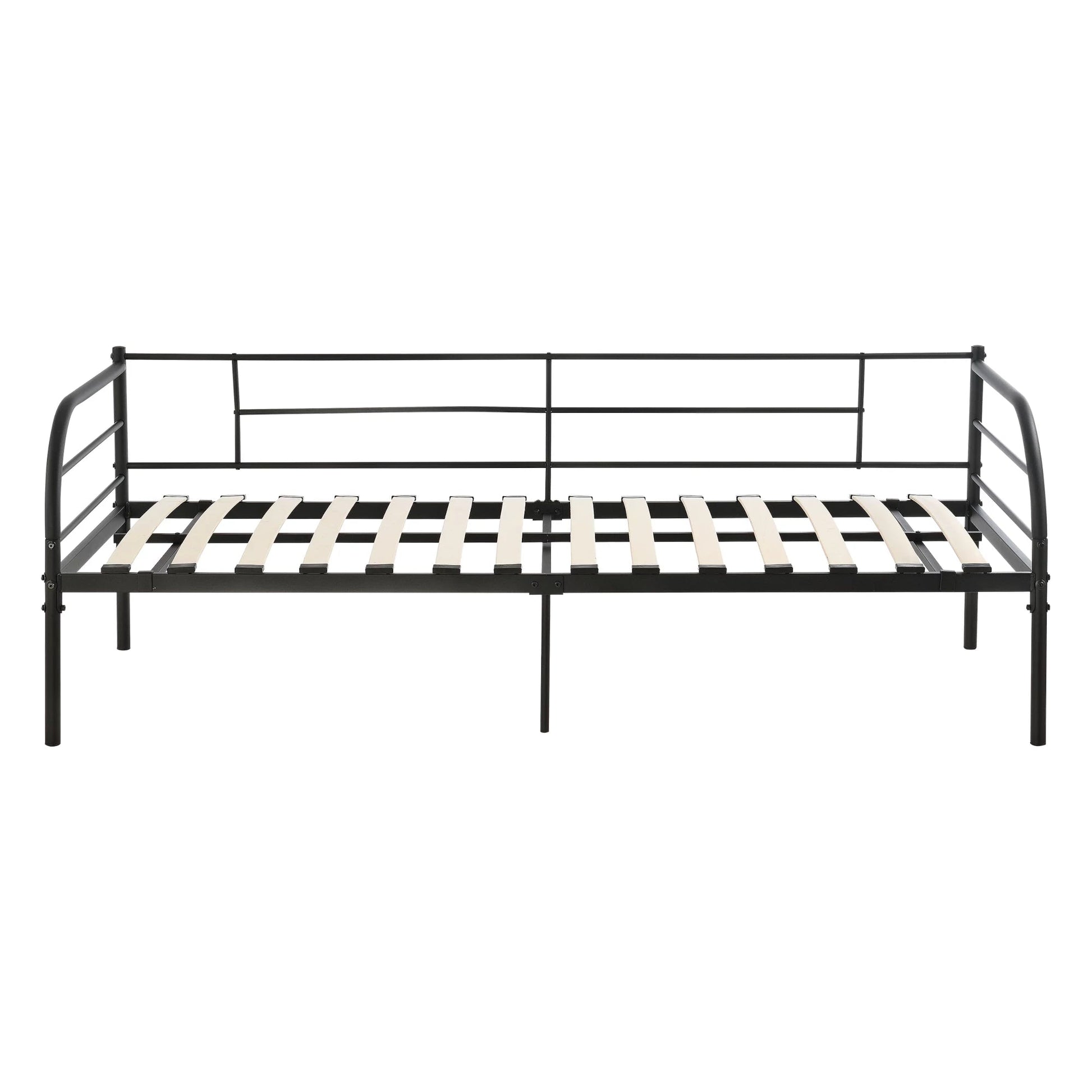 In And OutdoorMatch Slaapbank Destinee - Eenpersoonsbed - 90x200 cm - Zwart - Staal - Modern design Eén persoon slapen