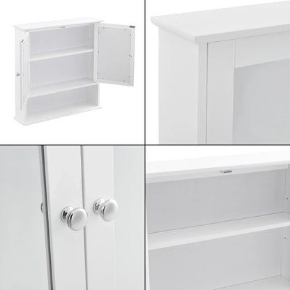 In And OutdoorMatch Spiegelkast Kira - Voor Wandmontage - MDF - 58x56x13 cm - Wit - Stijlvol Design Badkamerkast
