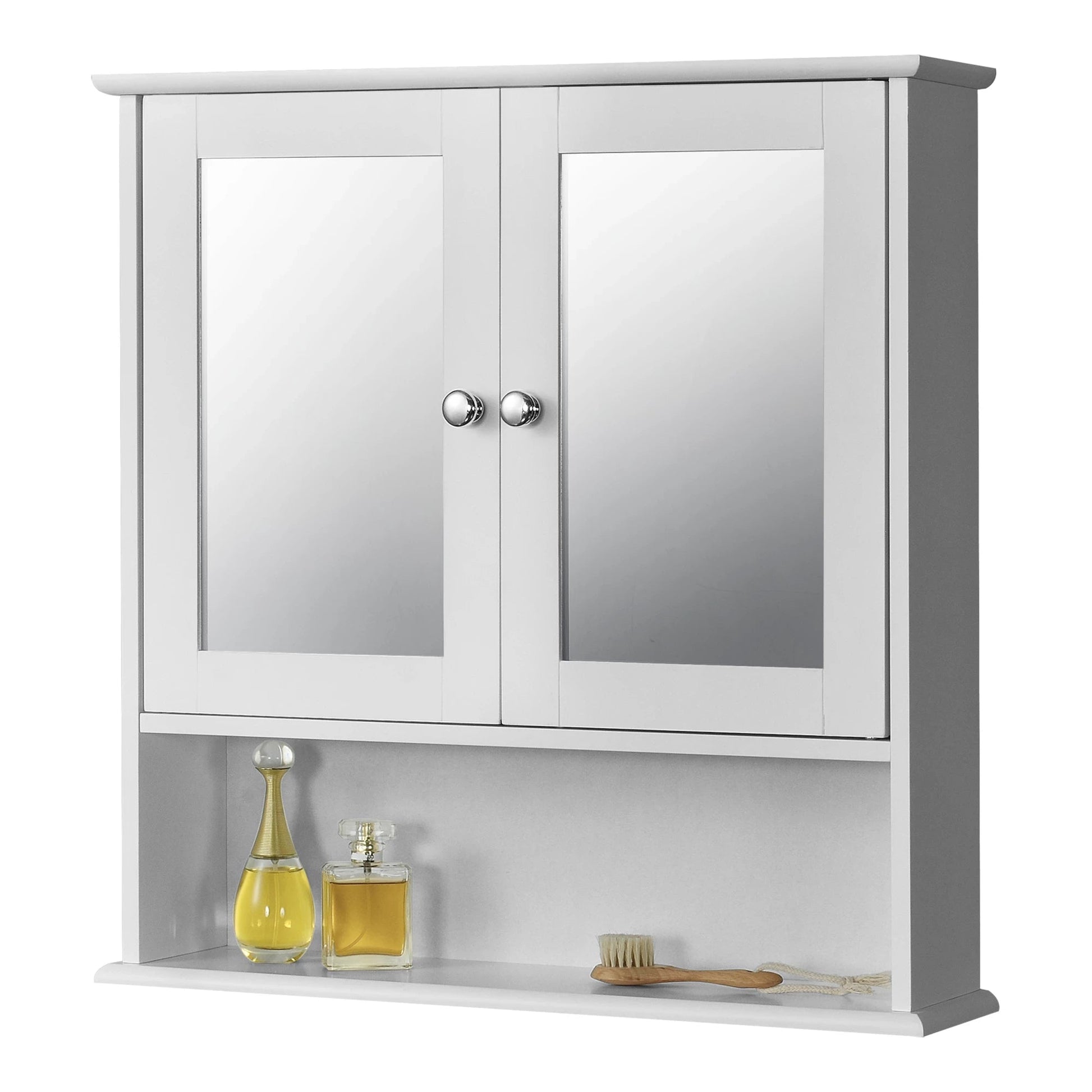 In And OutdoorMatch Spiegelkast Kira - Voor Wandmontage - MDF - 58x56x13 cm - Wit - Stijlvol Design Badkamerkast