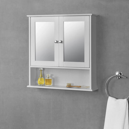 In And OutdoorMatch Spiegelkast Kira - Voor Wandmontage - MDF - 58x56x13 cm - Wit - Stijlvol Design Badkamerkast