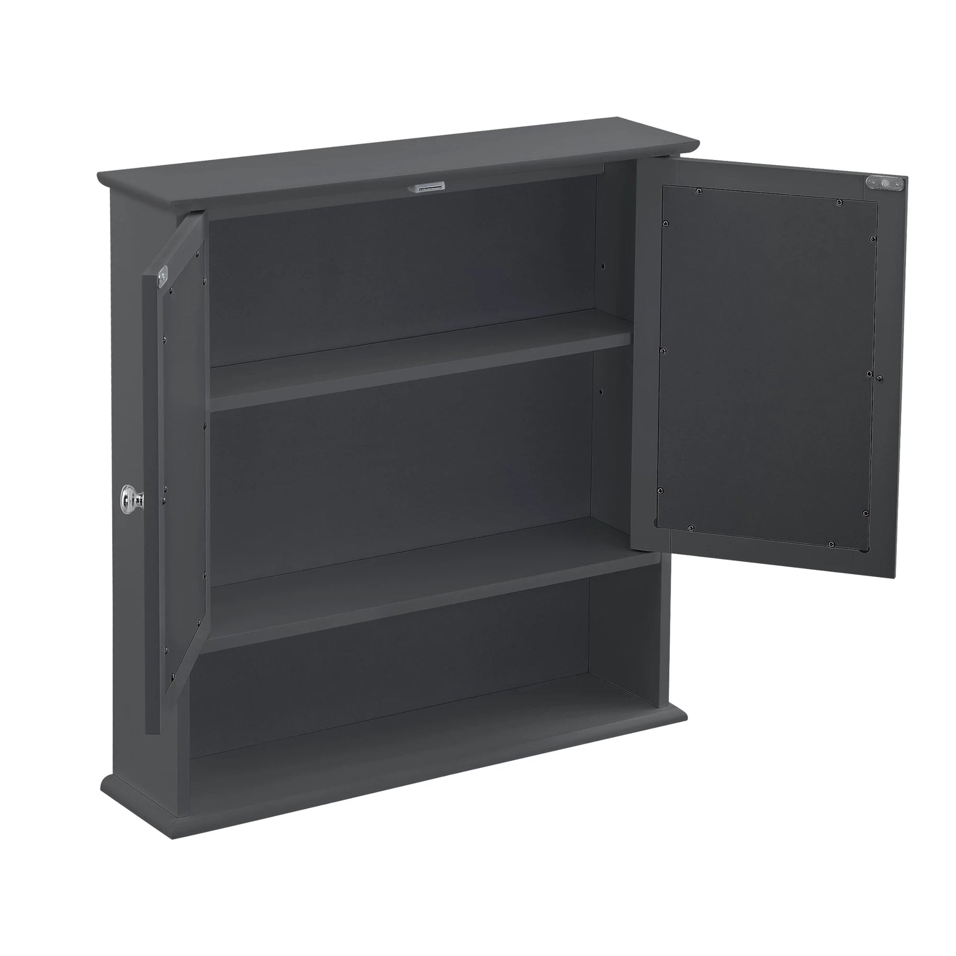In And OutdoorMatch Spiegelkast Octavia - Voor Wandmontage - MDF - 58x56x13 cm - Donkergrijs - Stijlvol Design Badkamerkast