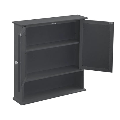 In And OutdoorMatch Spiegelkast Octavia - Voor Wandmontage - MDF - 58x56x13 cm - Donkergrijs - Stijlvol Design Badkamerkast