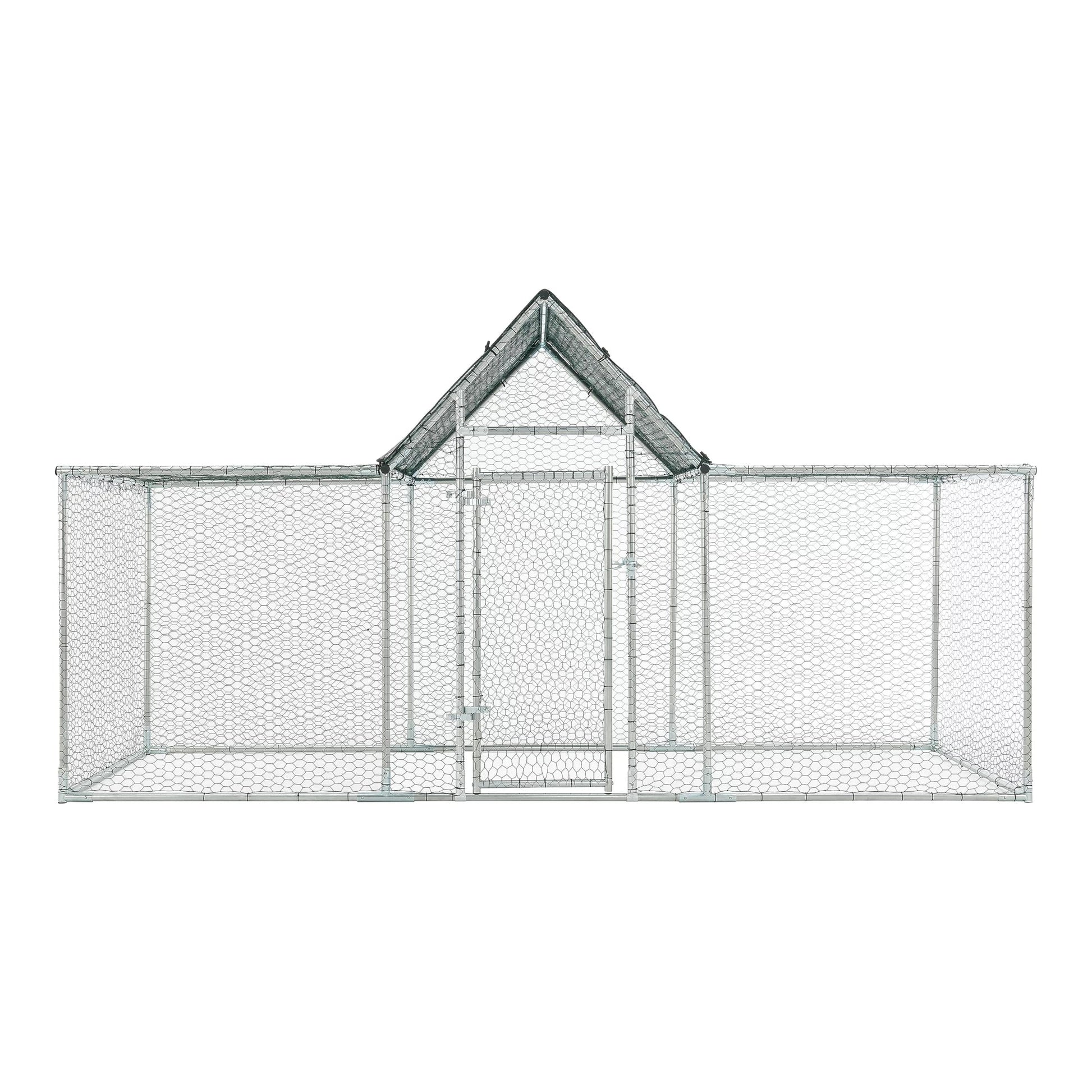 In And OutdoorMatch Stalen kippenhok Arno - Buitenverblijf - 3x1x1-15 m - UV-bestendig - Waterdicht - Dierenkooi