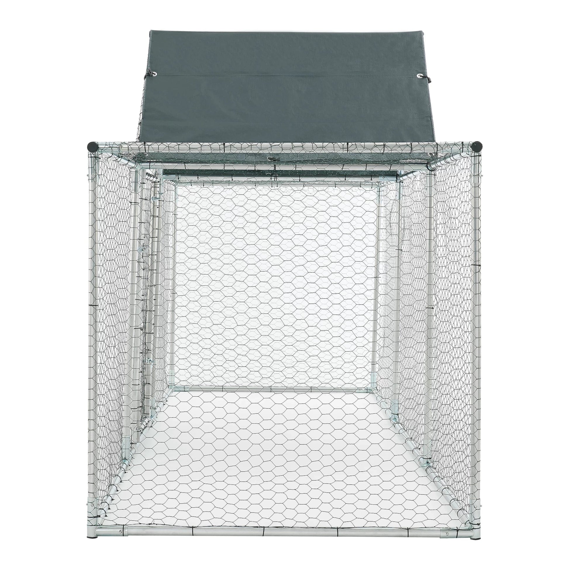 In And OutdoorMatch Stalen kippenhok Arno - Buitenverblijf - 3x1x1-15 m - UV-bestendig - Waterdicht - Dierenkooi