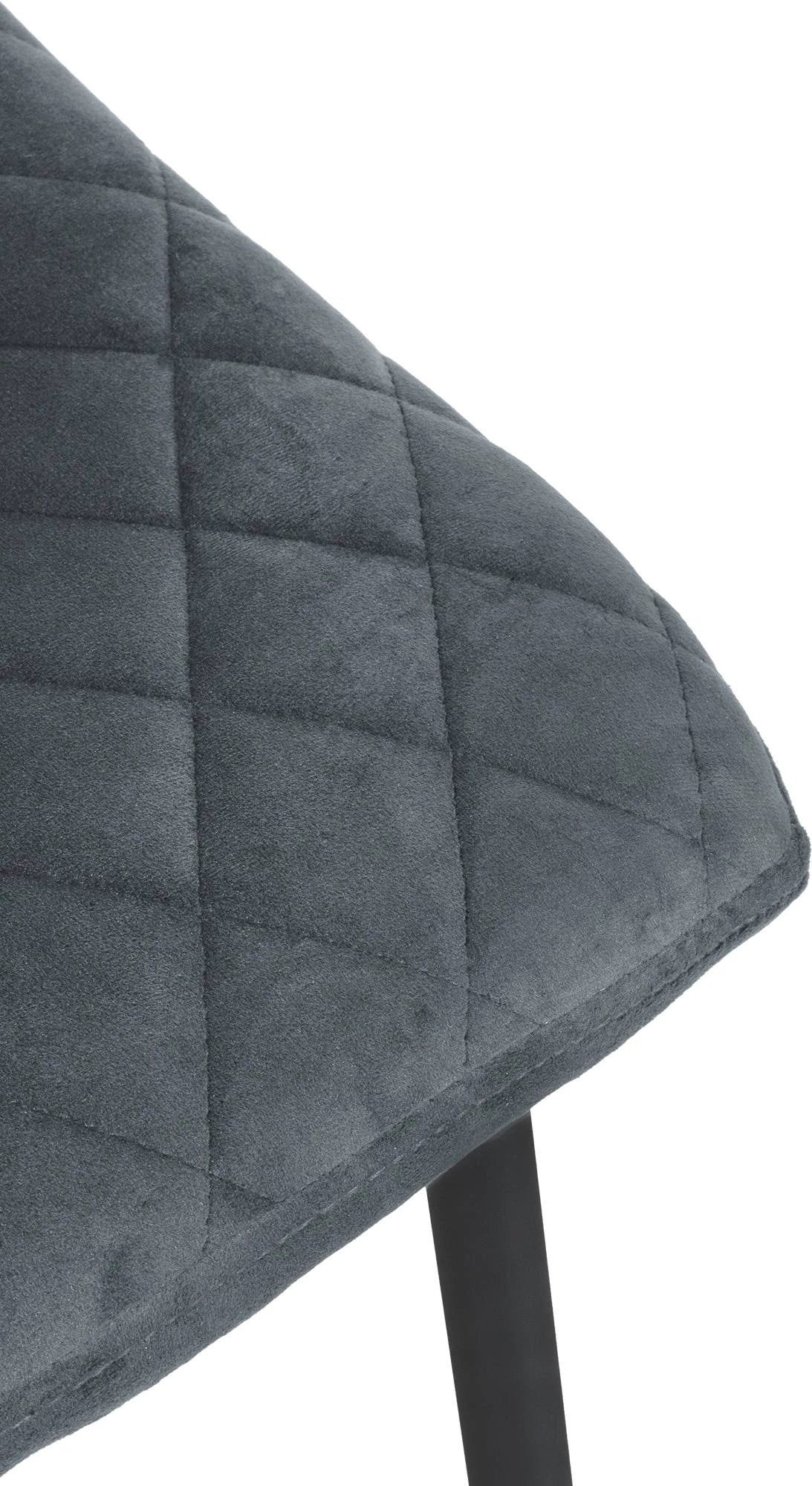 In And OutdoorMatch Stoel Bryon - Donkergrijs - Fluweel - Hoogwaardige bekleding - Eigentijdse stoel - Stijlvolle uitstraling Eetkamerstoel