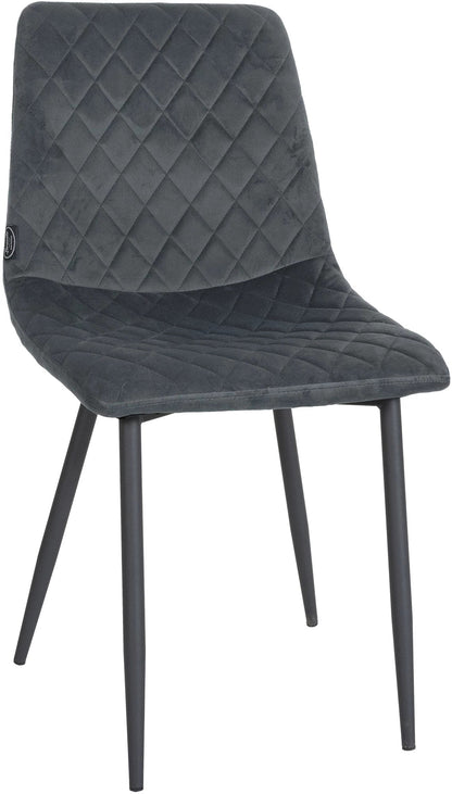 In And OutdoorMatch Stoel Bryon - Donkergrijs - Fluweel - Hoogwaardige bekleding - Eigentijdse stoel - Stijlvolle uitstraling Eetkamerstoel