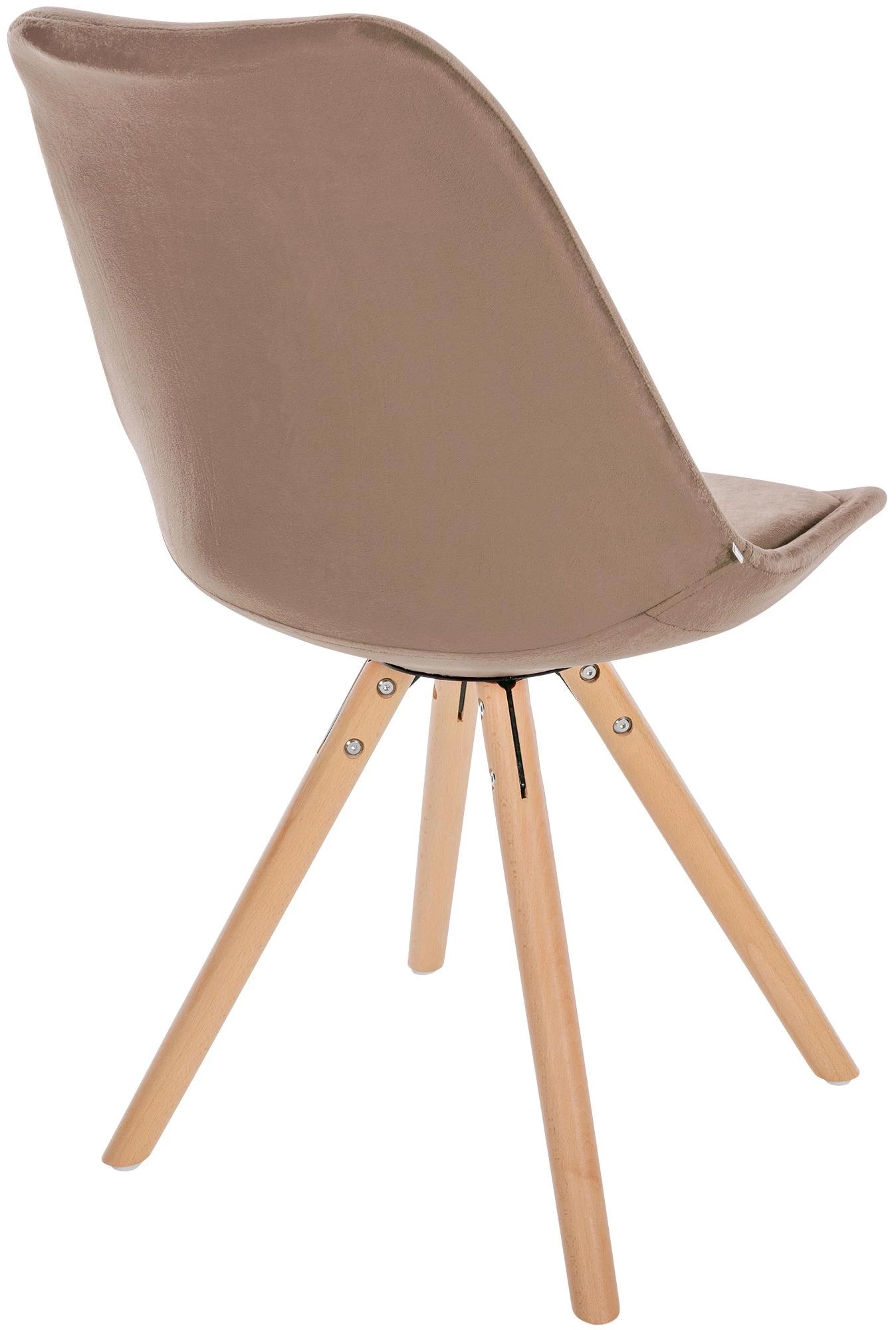 In And OutdoorMatch Stoel Gillian - Bruin en Hout - Fluweel - Comfortabele zit - Hoogwaardige bekleding - Stijlvolle stoel - Klassieke uitstraling Eetkamerstoel
