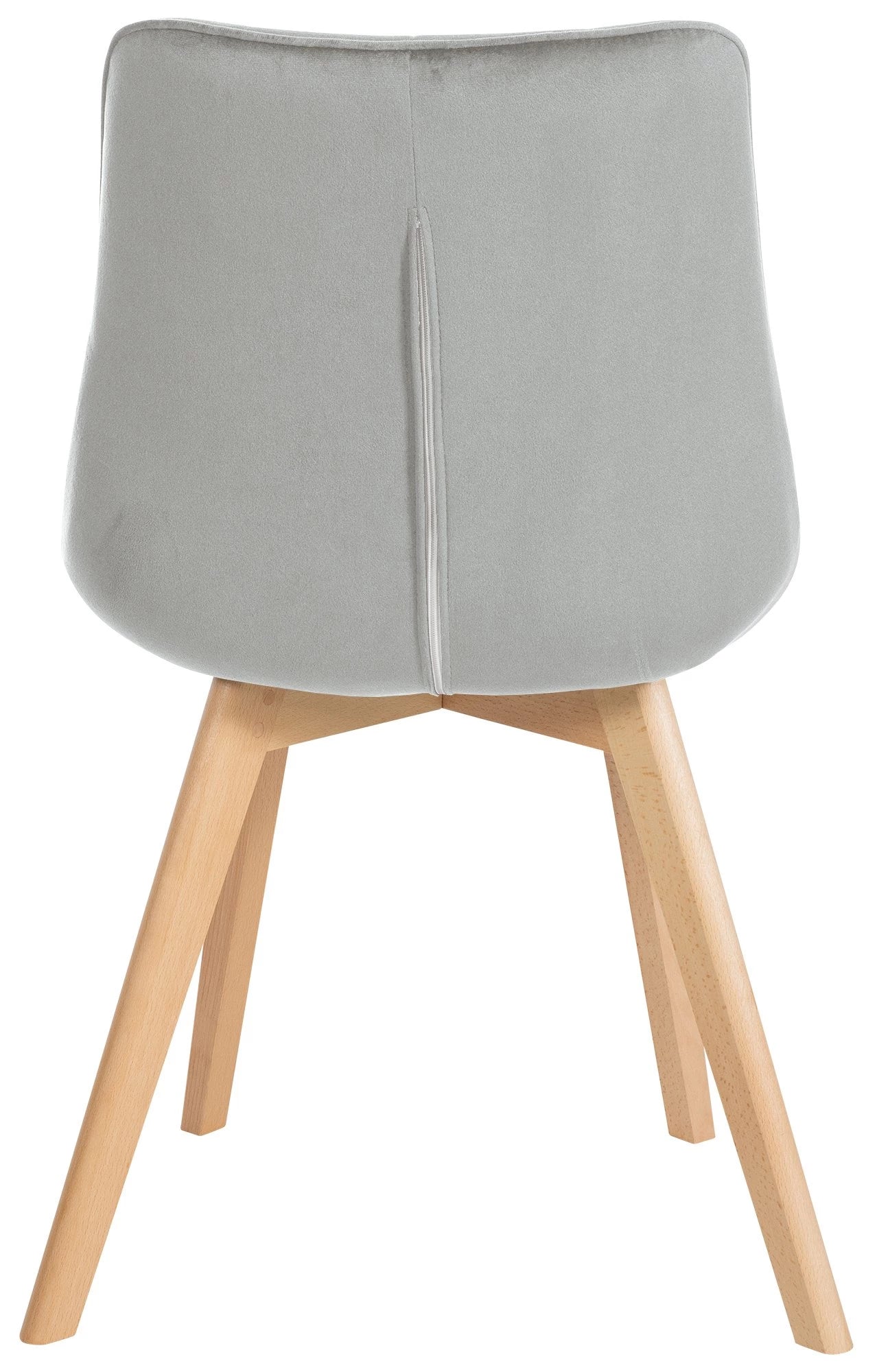 In And OutdoorMatch Stoel Vany - Lichtgrijs - Fluweel - Hoogwaardige bekleding - Moderne stoel - Eigentijdse look Eetkamerstoel