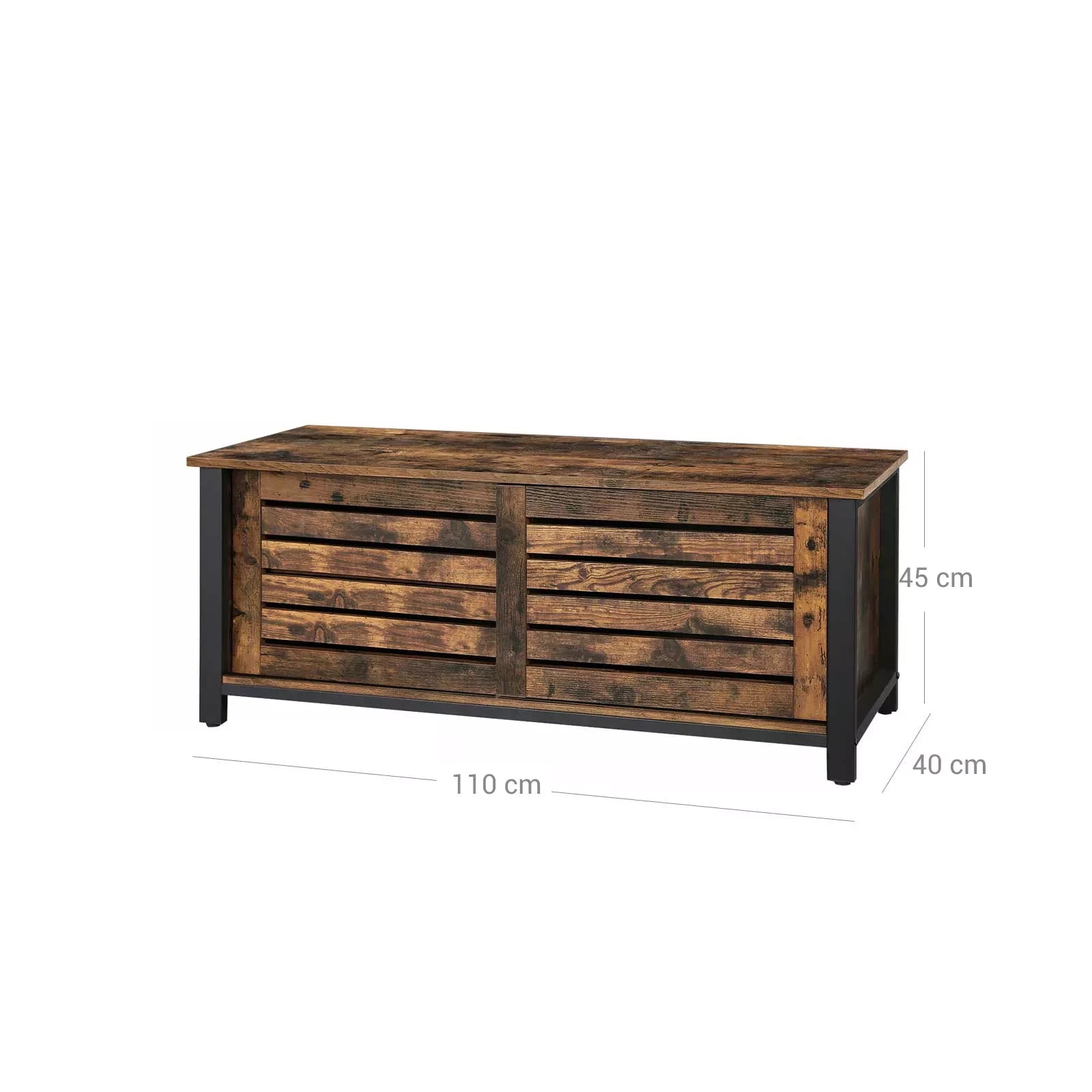 In And OutdoorMatch TV-meubel industrieel Gerrard - Meubelkast - Hout - Bruin/zwart - 110x40x45cm TV-meubel