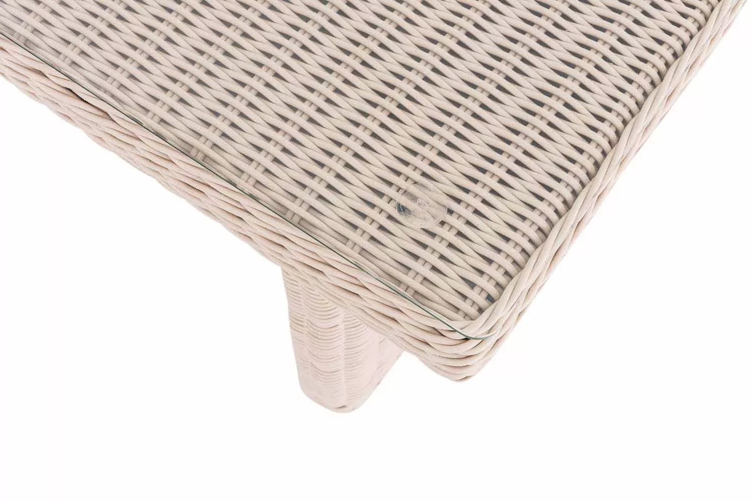 In And OutdoorMatch Tuintafel Cristal - Glastafel rotan wicker - Tuinmeubelen - Eettafel - Buitentafel - Salontafel - 180cm Eettafel/ Eetkamertafel