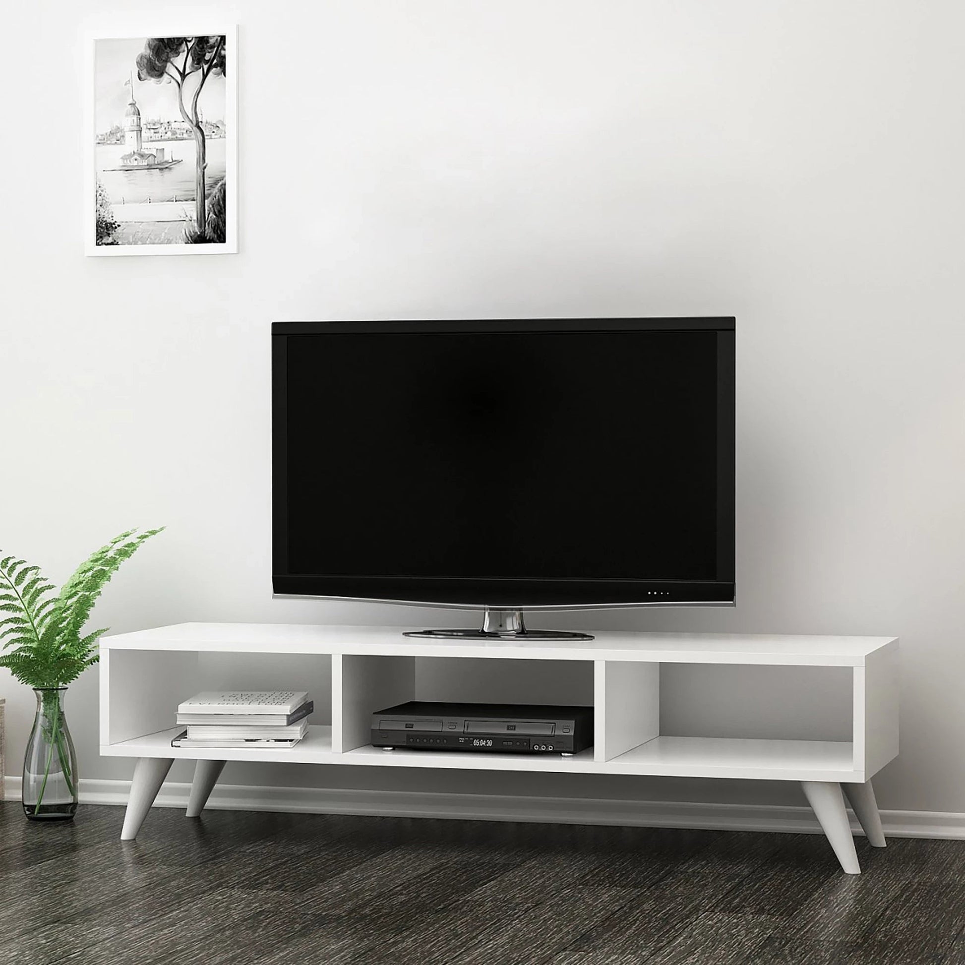 In And OutdoorMatch Tv meubel Anika - 120x35x35 cm - Wit - Spaanplaat en Kunststof - Modern Design TV-meubel