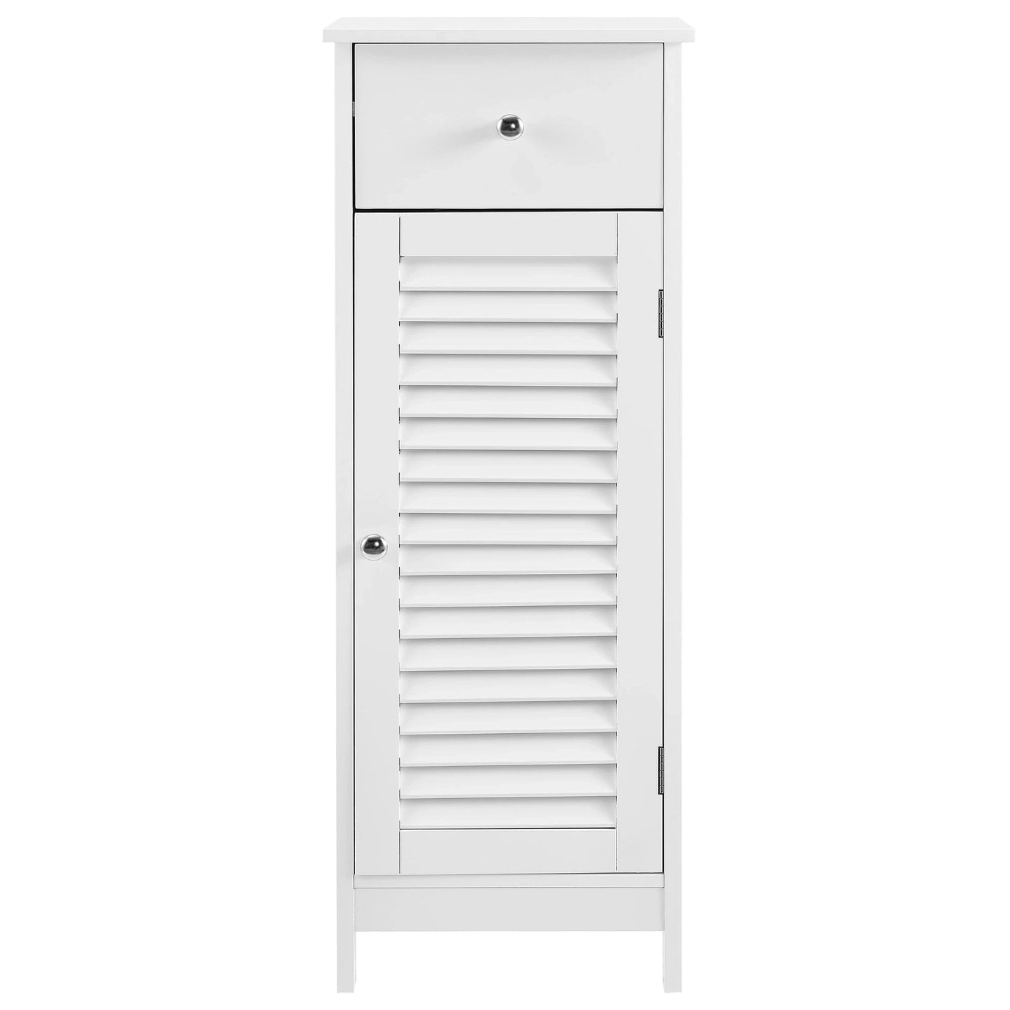 In And OutdoorMatch Vintage Badkamerkastje Ofelia - Met 1 Lade en Deur - 87x30x30 cm - Wit - Modern Design Badkamerkast