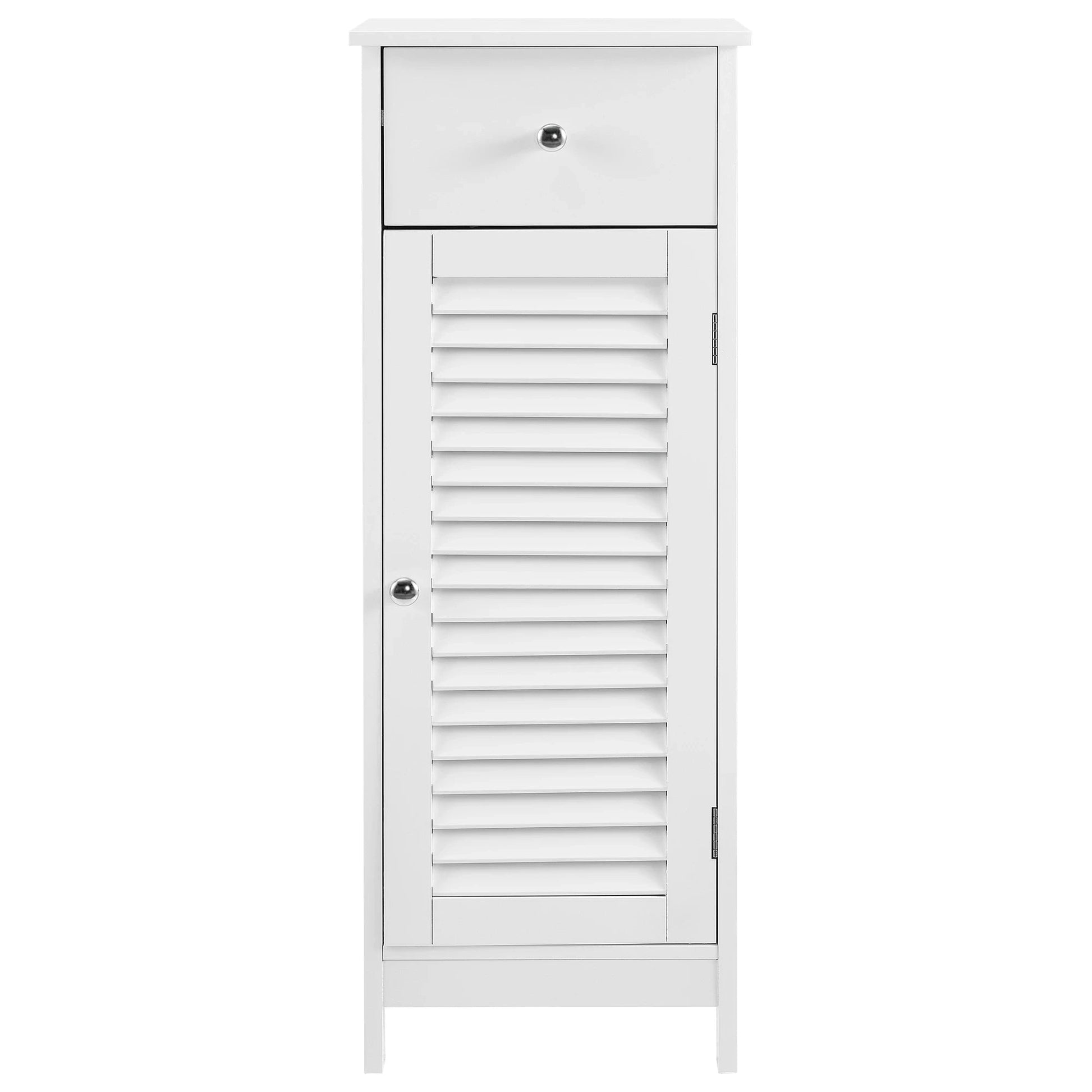 In And OutdoorMatch Vintage Badkamerkastje Ofelia - Met 1 Lade en Deur - 87x30x30 cm - Wit - Modern Design Badkamerkast