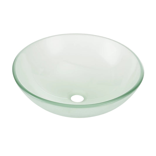 In En OutdoorMatch Wastafel Voda - Wastafel ovaal - Rond glas 42x42x14cm Wastafel