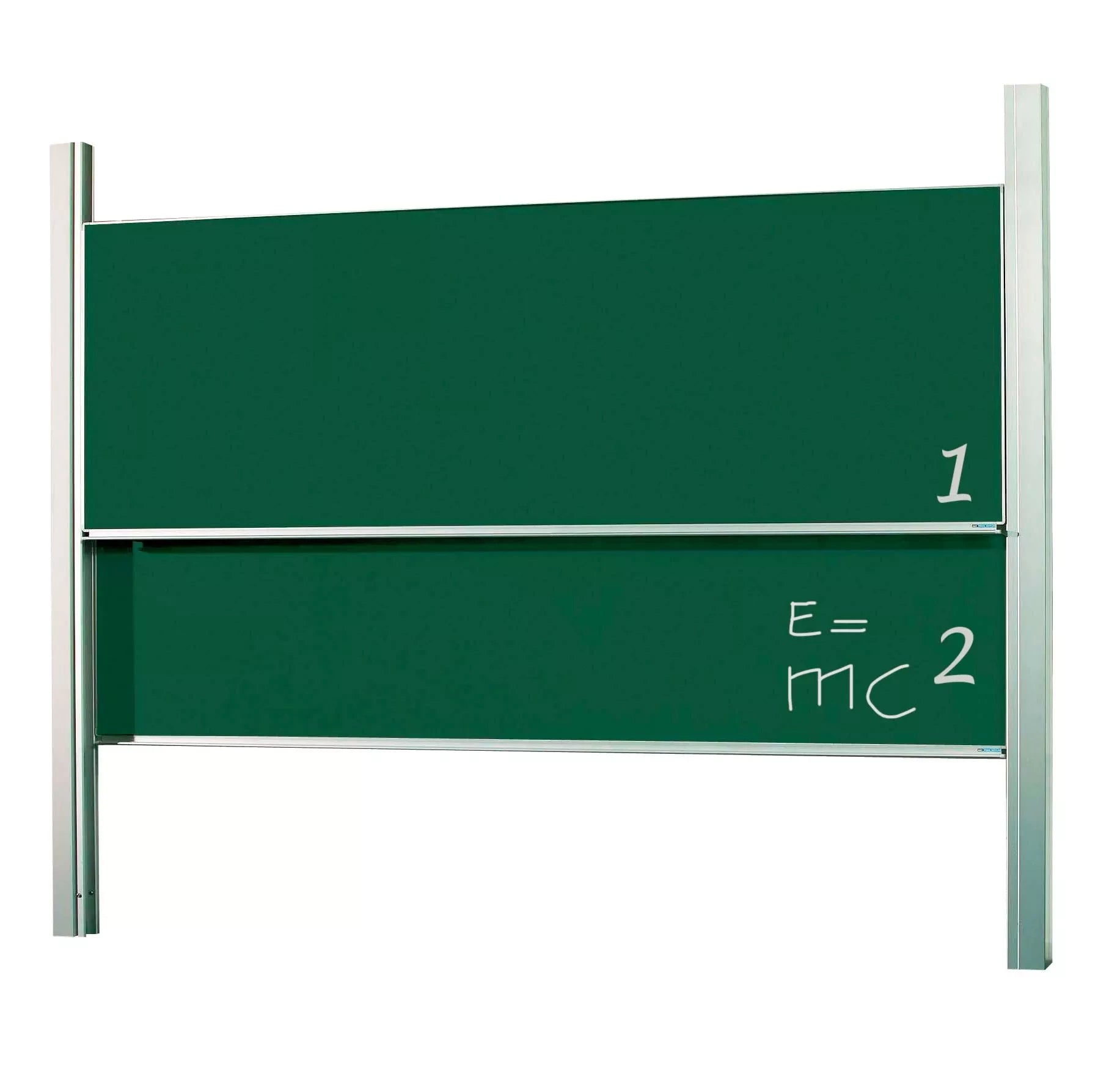 Krijtbord Deluxe Cross - In hoogte verstelbaar - Dubbelzijdig bord - Schoolbord - Eenvoudige montage - Emaille staal - Groen - 100x300cm Krijtborden
