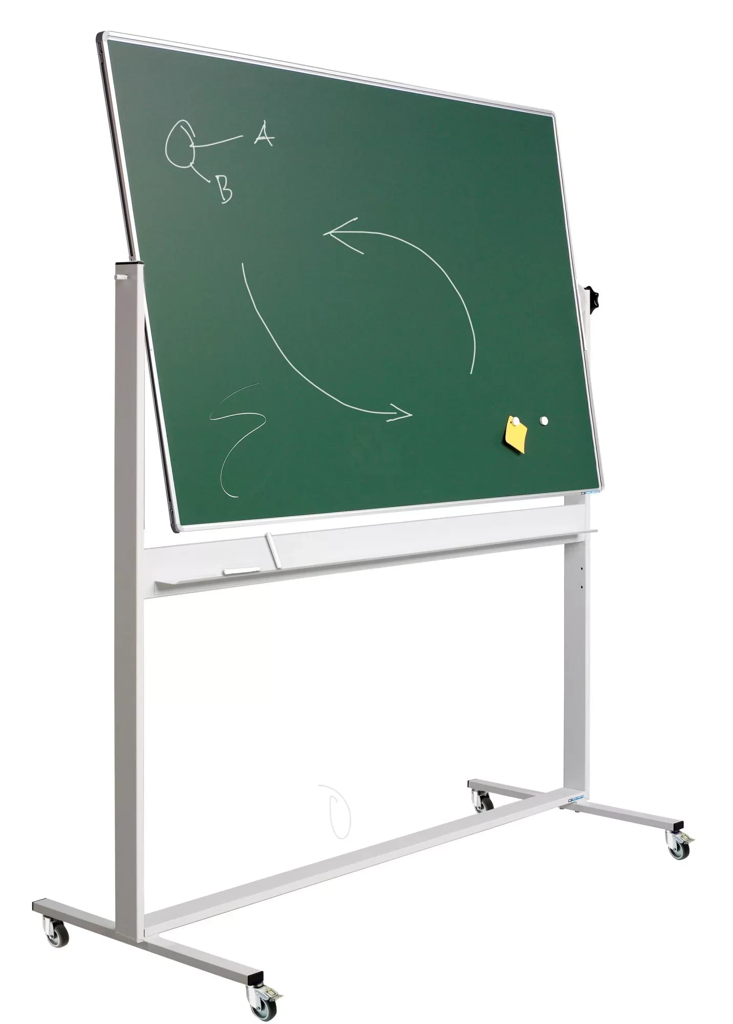 Krijtbord Deluxe Jackie - Magnetisch - Dubbelzijdig - Kantelbaar bord - Schoolbord - Eenvoudige montage - Emaille staal - Groen - 100x180cm Krijtborden