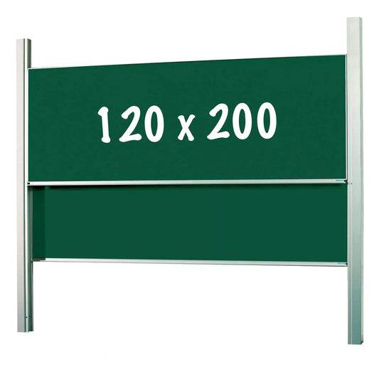 Krijtbord Deluxe Maurice - In hoogte verstelbaar - Dubbelzijdig bord - Schoolbord - Eenvoudige montage - Emaille staal - Groen - 120x200cm Krijtborden