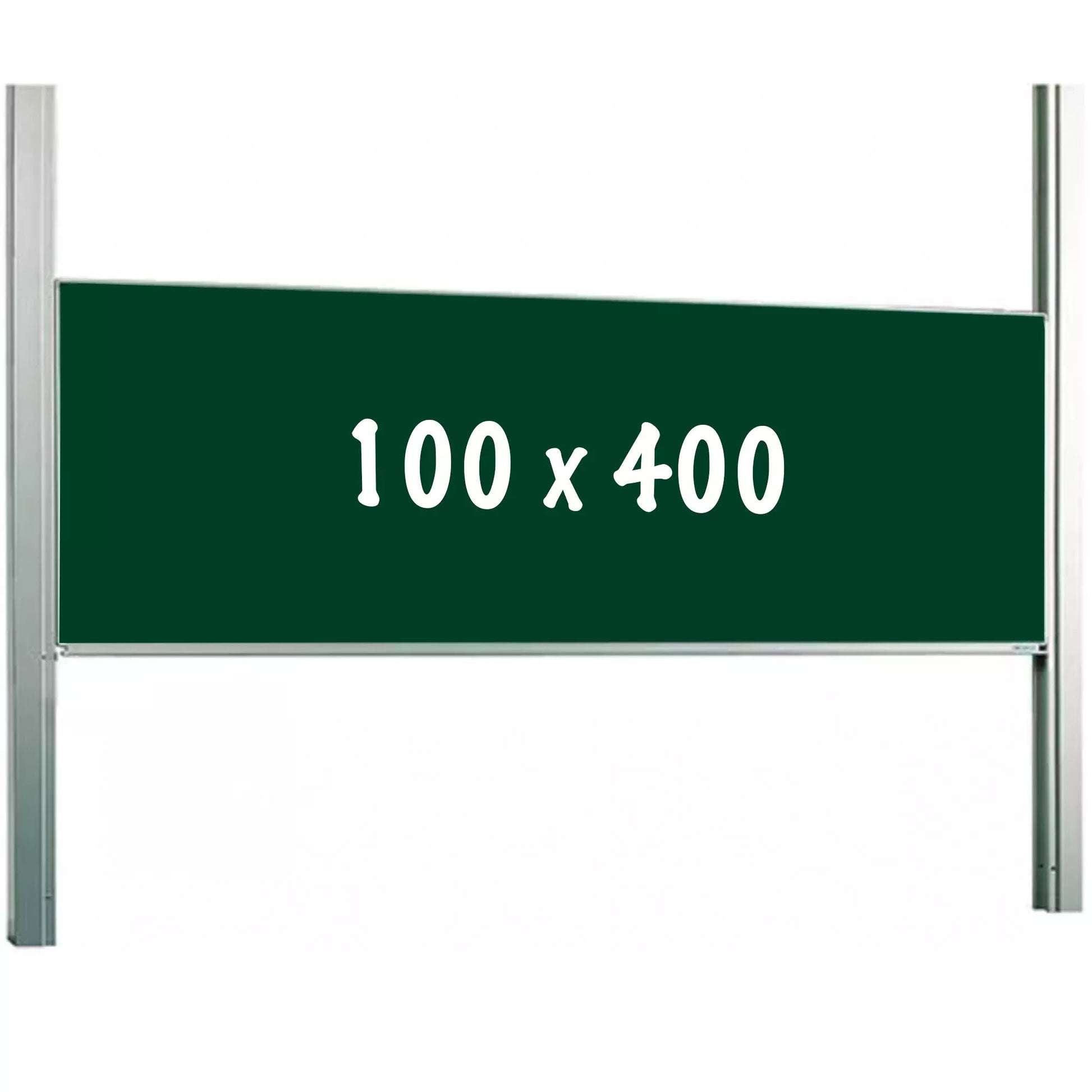 Krijtbord PRO Cisneros - In hoogte verstelbaar - Enkelzijdig bord - Schoolbord - Eenvoudige montage - Emaille staal - Groen - 100x400cm Krijtborden