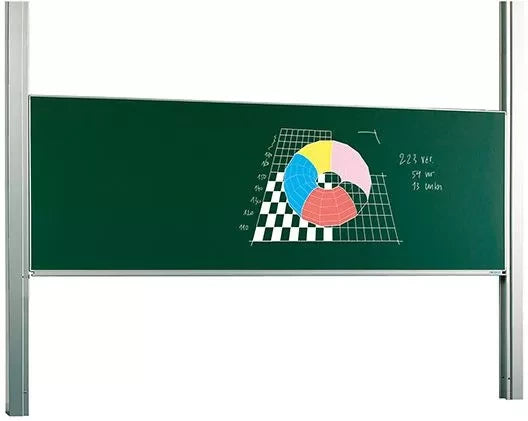 Krijtbord PRO Cisneros - In hoogte verstelbaar - Enkelzijdig bord - Schoolbord - Eenvoudige montage - Emaille staal - Groen - 100x400cm Krijtborden