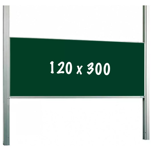 Krijtbord PRO Isaias - In hoogte verstelbaar - Enkelzijdig bord - Schoolbord - Eenvoudige montage - Emaille staal - Groen - 120x300cm Krijtborden