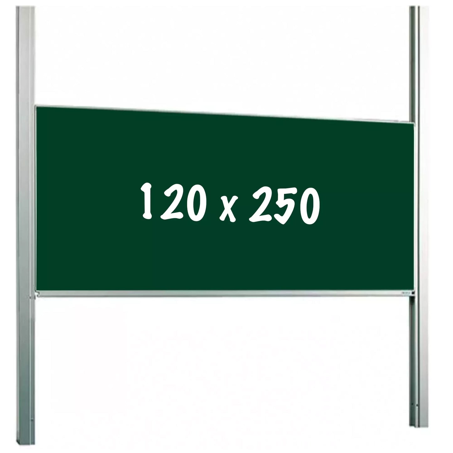 Krijtbord PRO Rashad - In hoogte verstelbaar - Enkelzijdig bord - Schoolbord - Eenvoudige montage - Emaille staal - Groen - 120x250cm Krijtborden