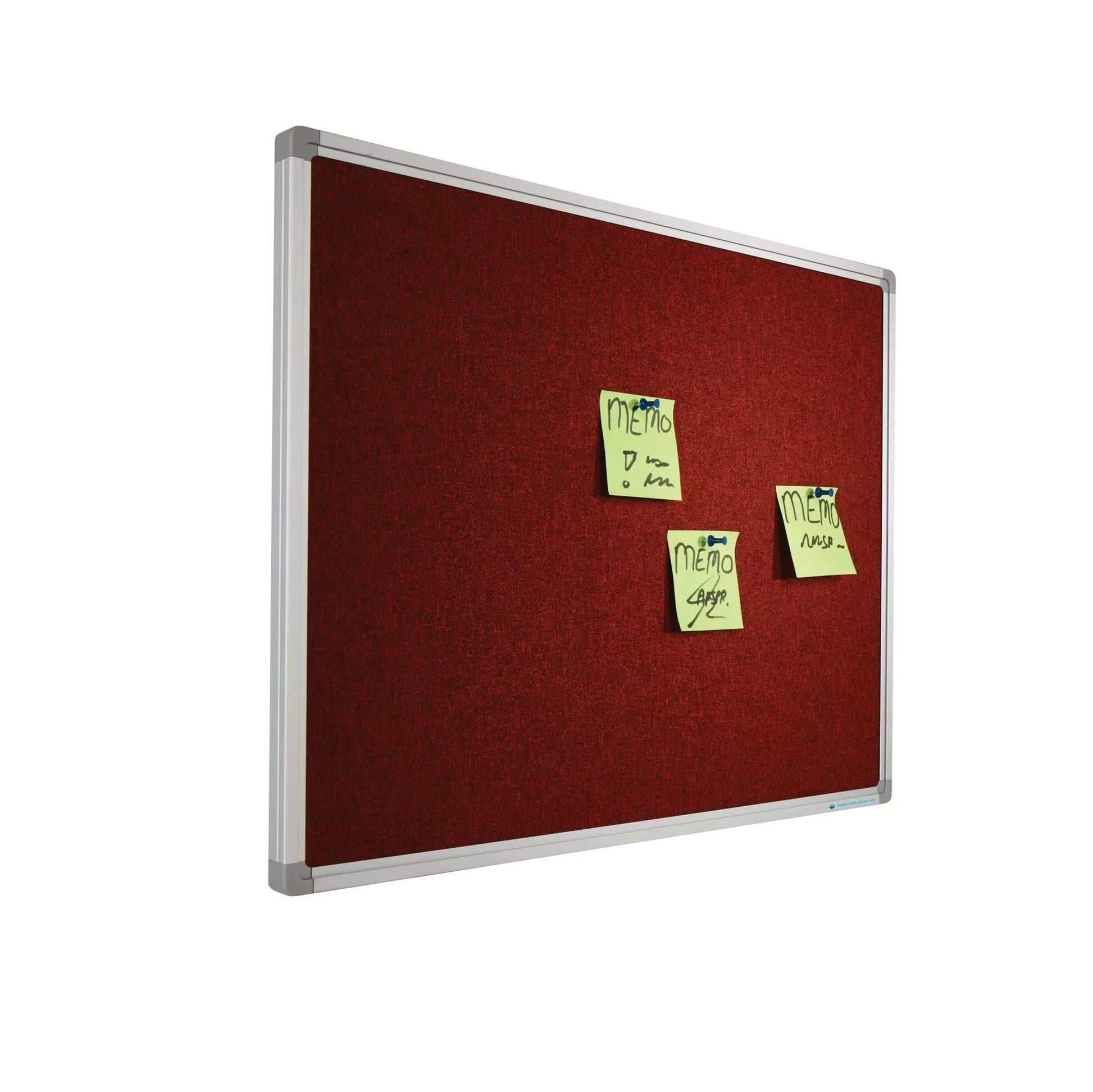 Prikbord Camira stof PRO Chandler - Aluminium frame - Eenvoudige montage - Punaises - Rood - Prikborden - 90x120cm prikbord